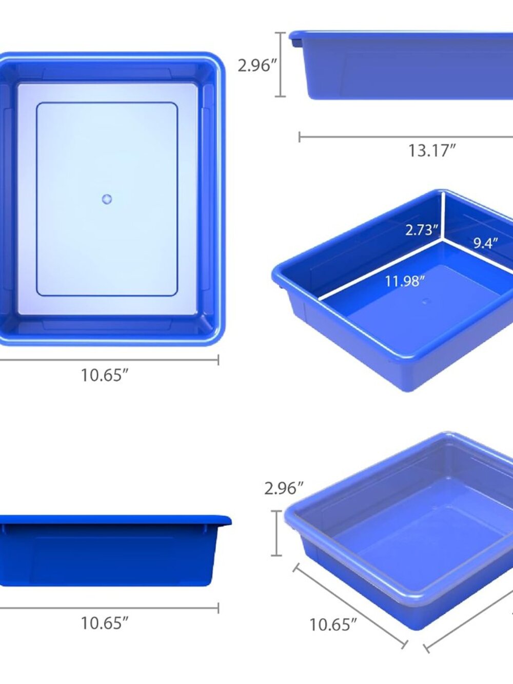 Letter Size Flat Storage Tray – Organizer Bin for Classroom, Office and Home, As - Picture 2 of 8